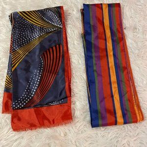 Pair of Silky Satiny Scarves